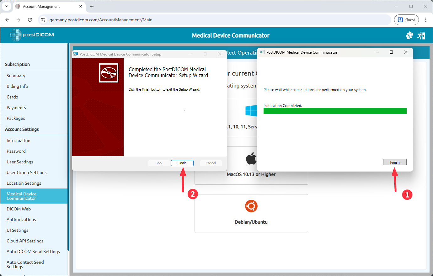 Create, Download and Install Medical Device Communicator (MeDiC) for Windows