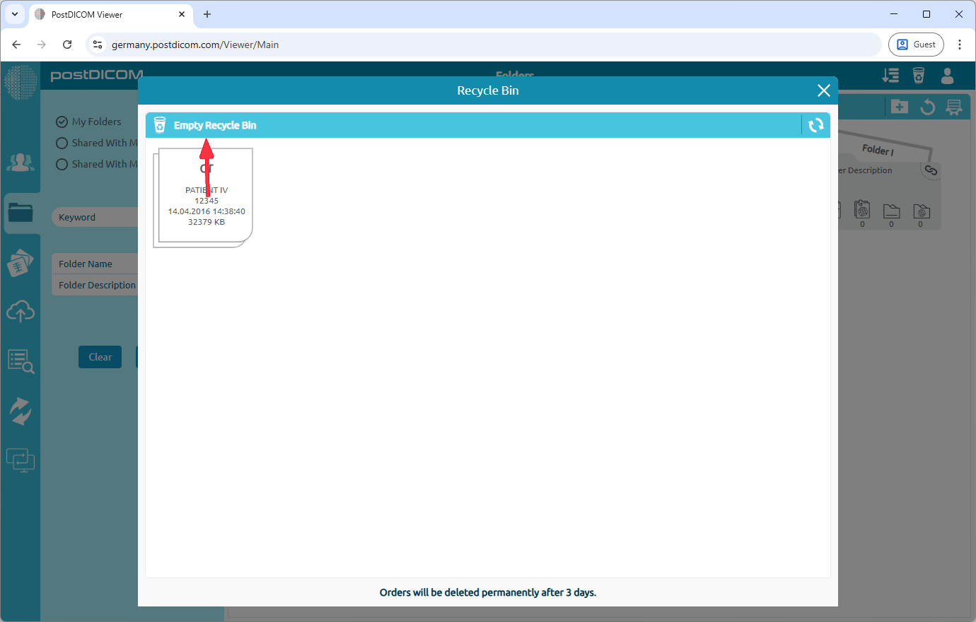 Deleting Images and Folders Permanently