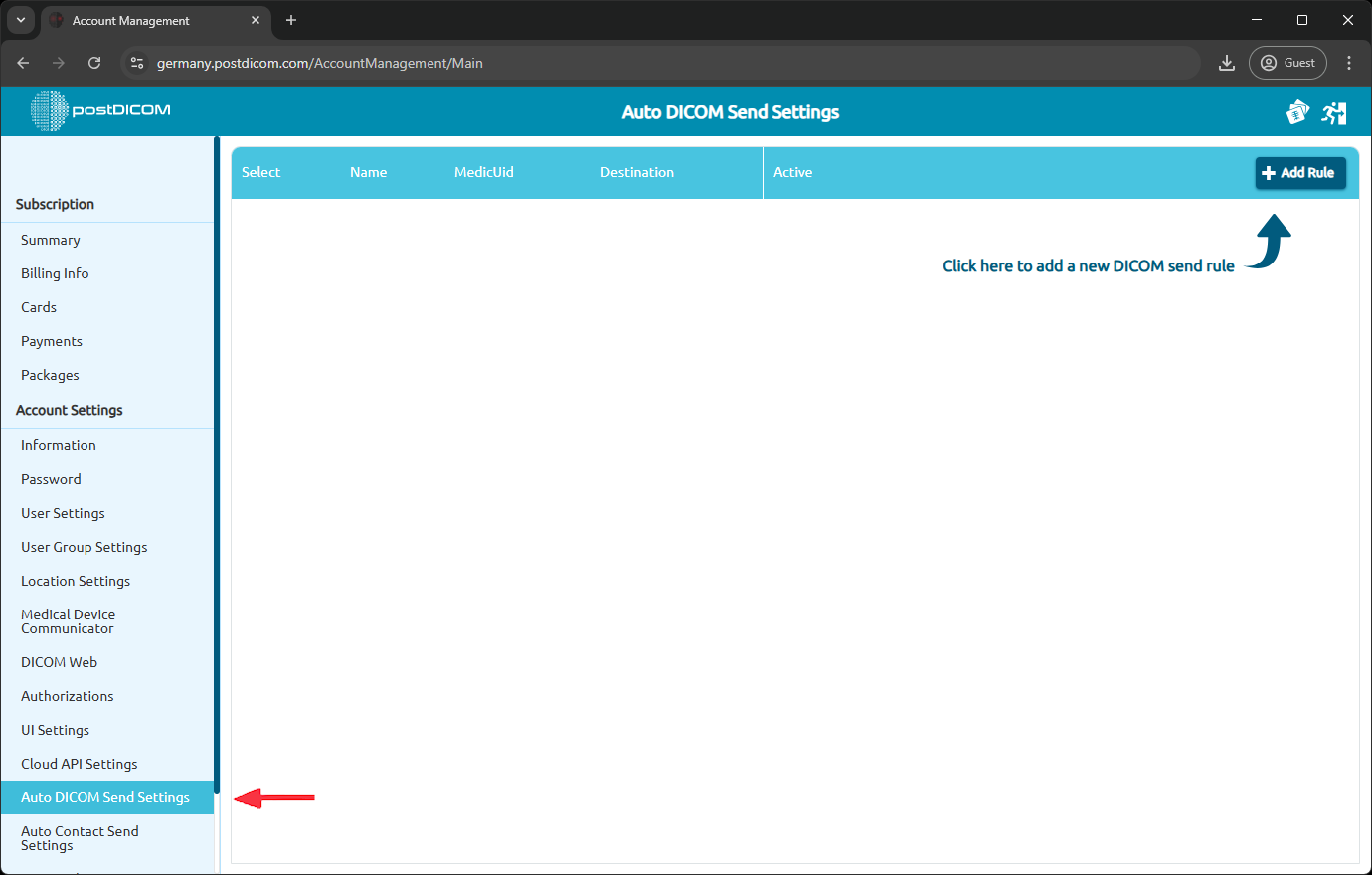 How To Manage Your Auto DICOM Send Settings