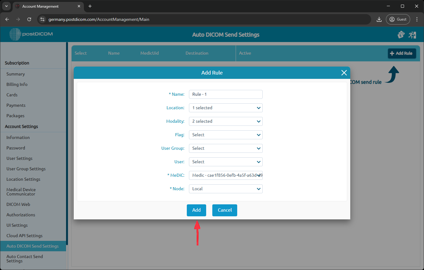 How To Manage Your Auto DICOM Send Settings